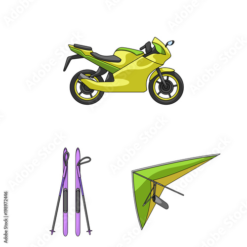 Extreme sport cartoon icons in set collection for design.Different kinds of sports vector symbol stock web illustration.