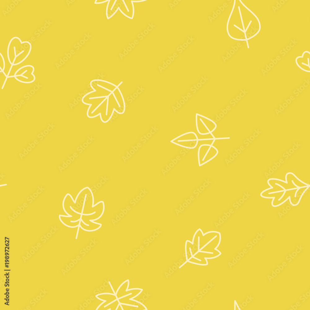Obraz premium Seamless background with vector leaves for your design