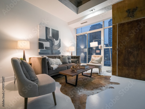 Canvas Print Furnished living room