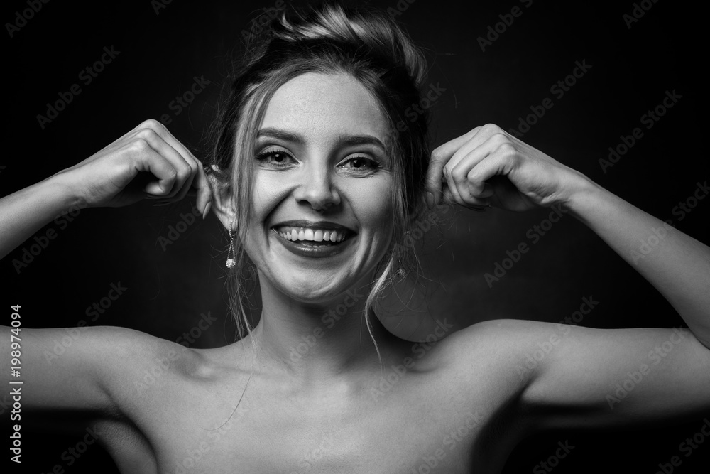 woman show ears