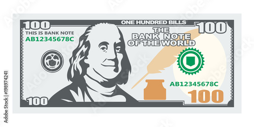 One hundred banknote with smiling president