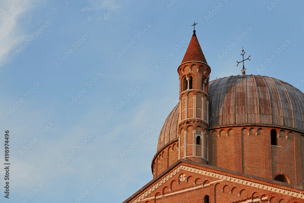 Padova, Italy - August 24, 2017: edifice of Pontifical Basilica of Saint Anthony of Padua.