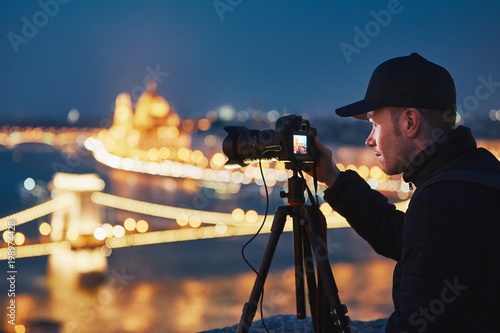 Photography Photographer in the night city