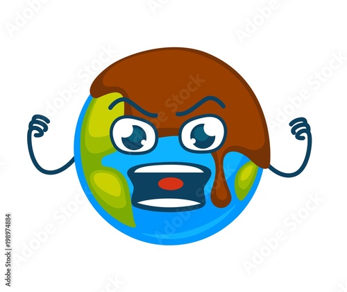 Angry Earth planet covered with layer of mud