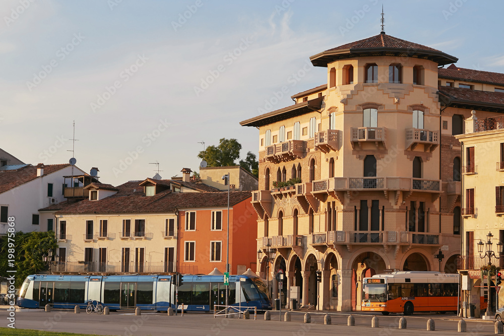 Padova, Italy - August 24, 2017: Plaza de Prato della Valle in Padua.