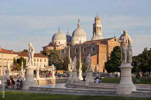 Padova, Italy - August 24, 2017: The Basilica of Santa Giustina is located in the center of the Prato della Valle square. © makam1969