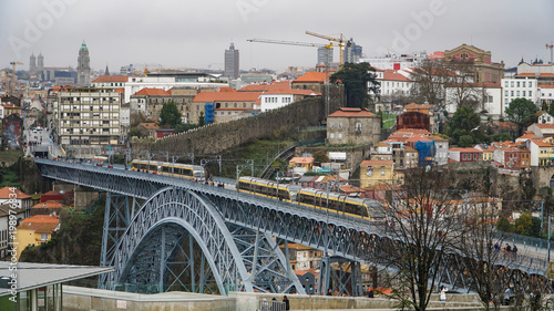 Porto, Portugal, circa 2018: Ponte Luis I of Porto. The bridge was constructed by the engineer Th ophile Seyrig between 1881 and 1886. He was a disciple of Gustave Eiffel.