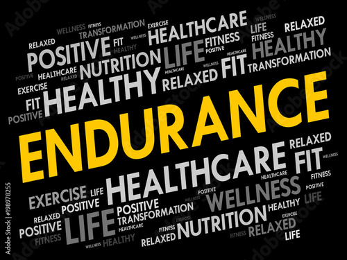 ENDURANCE word cloud collage, health concept background