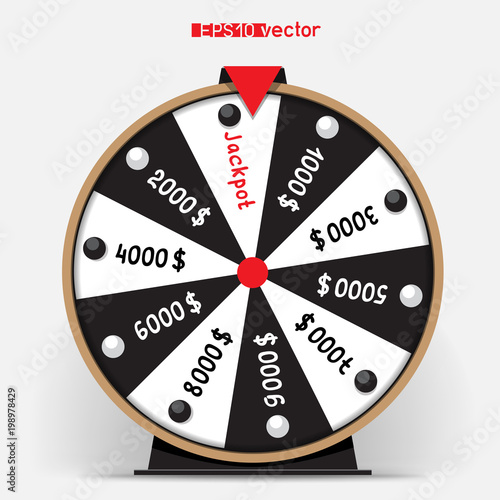 black and white fortune wheel
