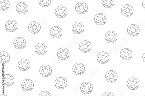 Vector donut pattern. Donut seamless background