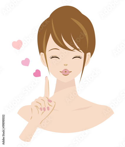 美容　女性　笑顔　ハート
