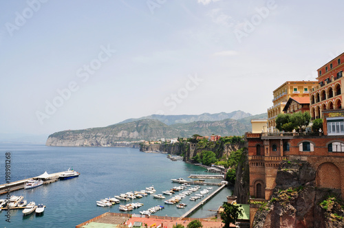 Landscape in Sorento, coast view photo