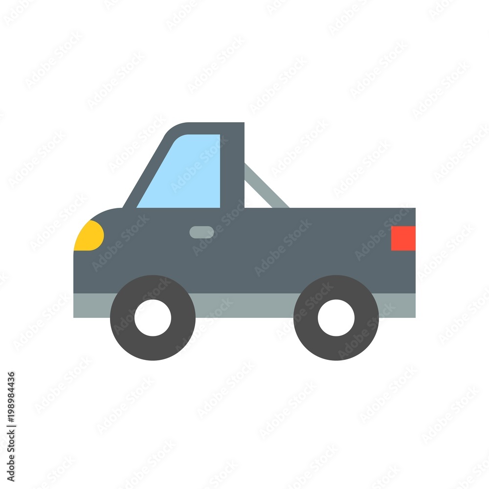Pickup truck, Transportation icon, flat design Pickup truck, Transportation icon, flat design