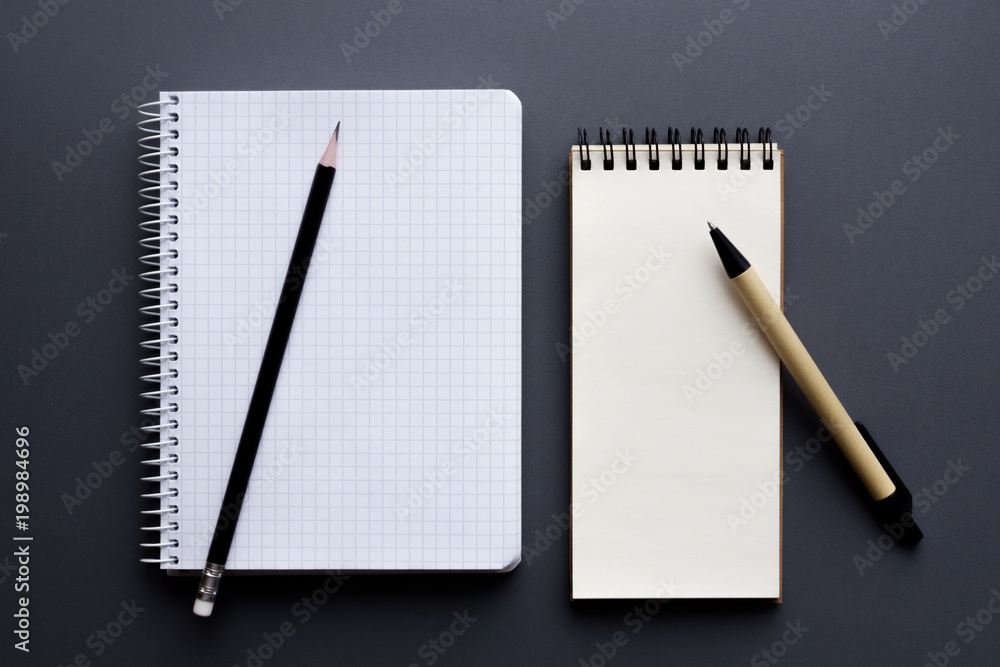 blank notepad and notebook with pencil and pen blank notepad and notebook with pencil and pen