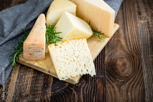 Cheeses with basil and rosemary.