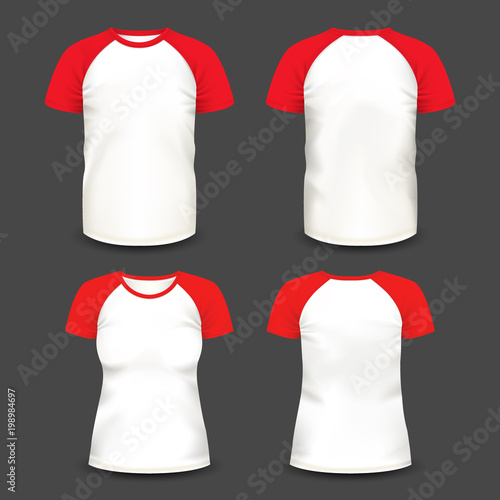 Short raglan sleeve realistic volumetric t-shirts