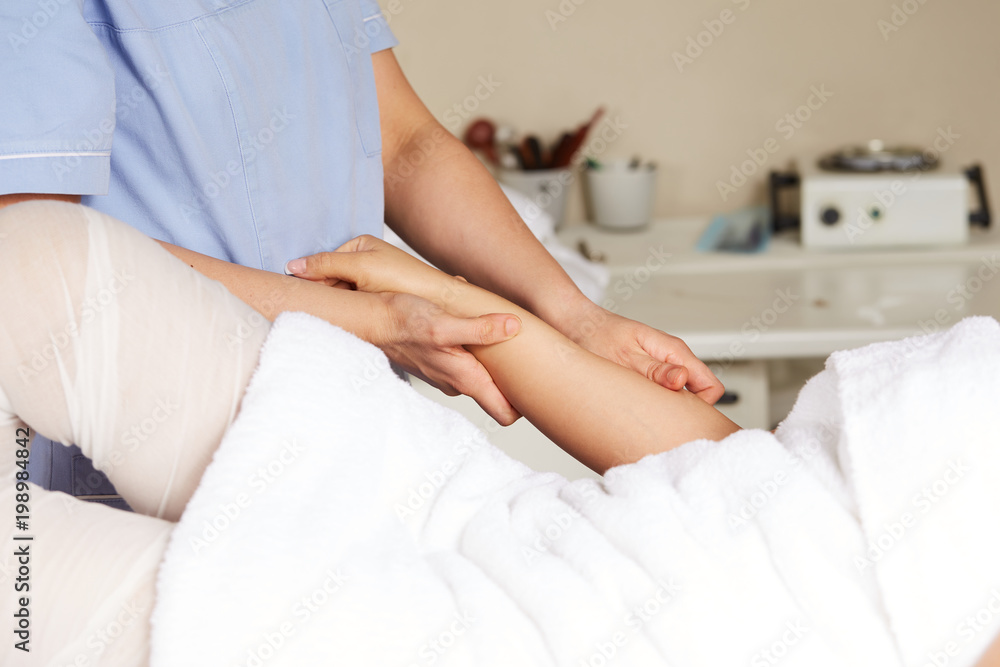 woman's hand massage in spa club woman's hand massage in spa club