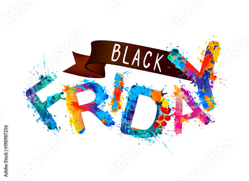 Black Friday. Colorful triangular letters