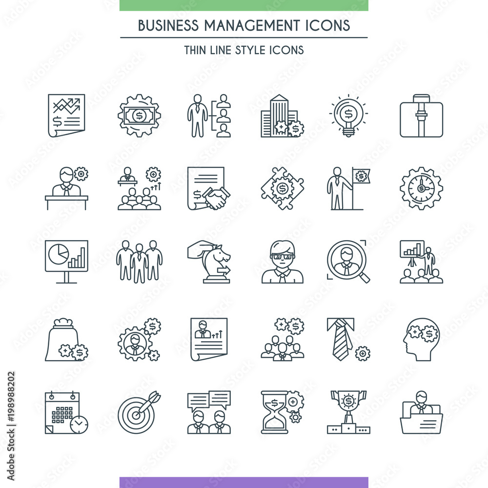 Business management line icons Business management line icons