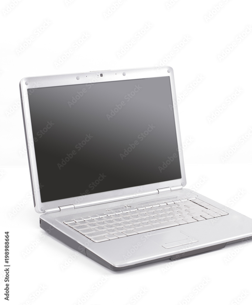 laptop with blank screen on isolated white background laptop with blank screen on isolated white background