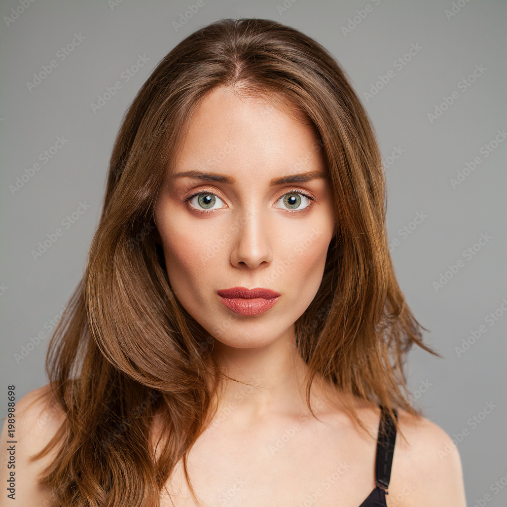 Beautiful woman face close up portrait studio Beautiful woman face close up portrait studio