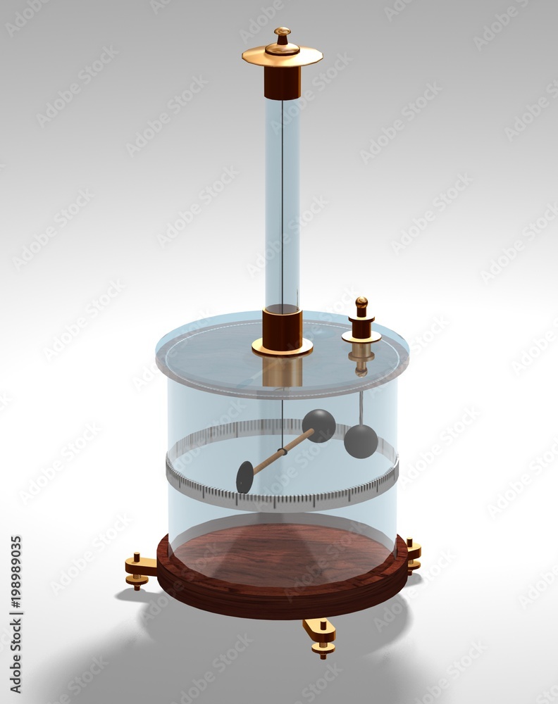 Coulomb's Torsion Balance. 3D illustration of the torsion balance  apparatus. Stock Illustration | Adobe Stock