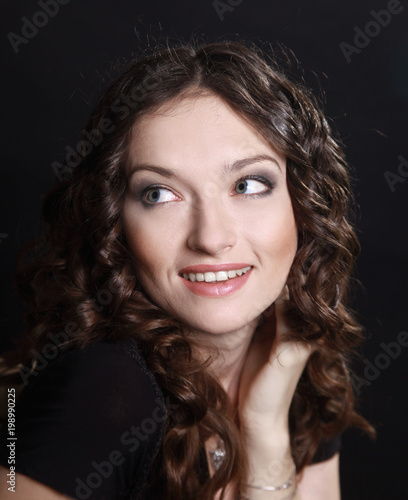 closeup. portrait of beautiful woman with evening make-up