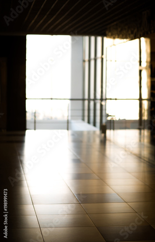 Glass wall in the office building