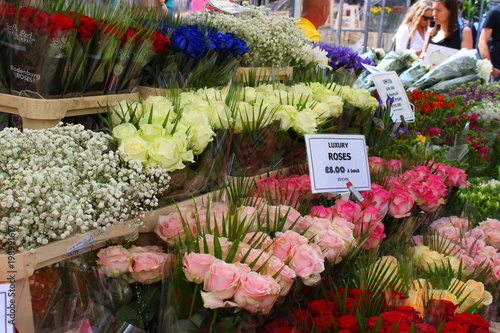 Flower stall at market