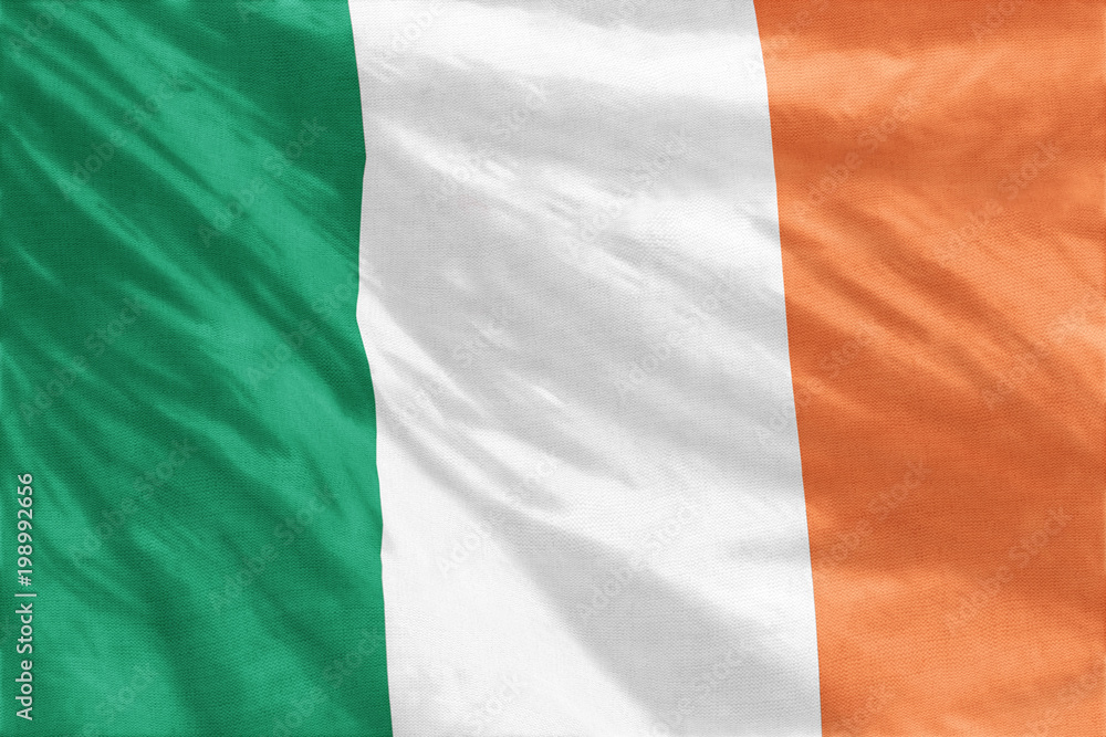 Flag of Ireland full frame close-up