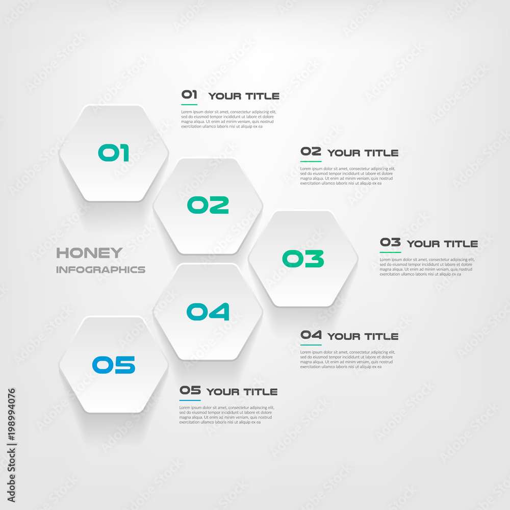 Honeycombs, gradient infographics step by step. Element of chart, graph, diagram with 5 options - parts, processes, timelines. Vector business template for presentation.Abstract background Honeycombs, gradient infographics step by step. Element of chart, graph, diagram with 5 options - parts, processes, timelines. Vector business template for presentation.Abstract background
