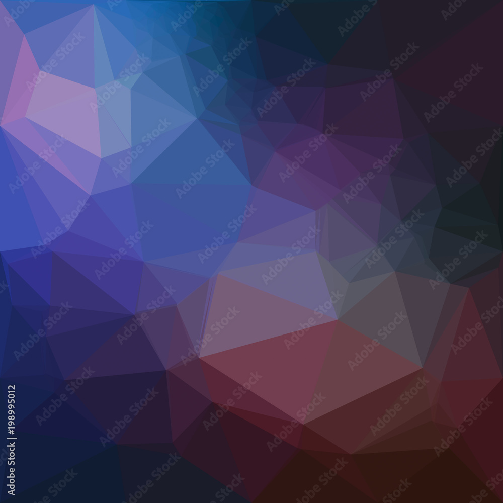 Abstract purple and blue fantasy polygonal crystal texture background. Geometric pattern for graphic design. Can be used as gradient or fashion wallpaper. 