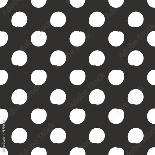 Big polka dots background. handdrawn stylish texture in black and white. Monochrome seamless pattern