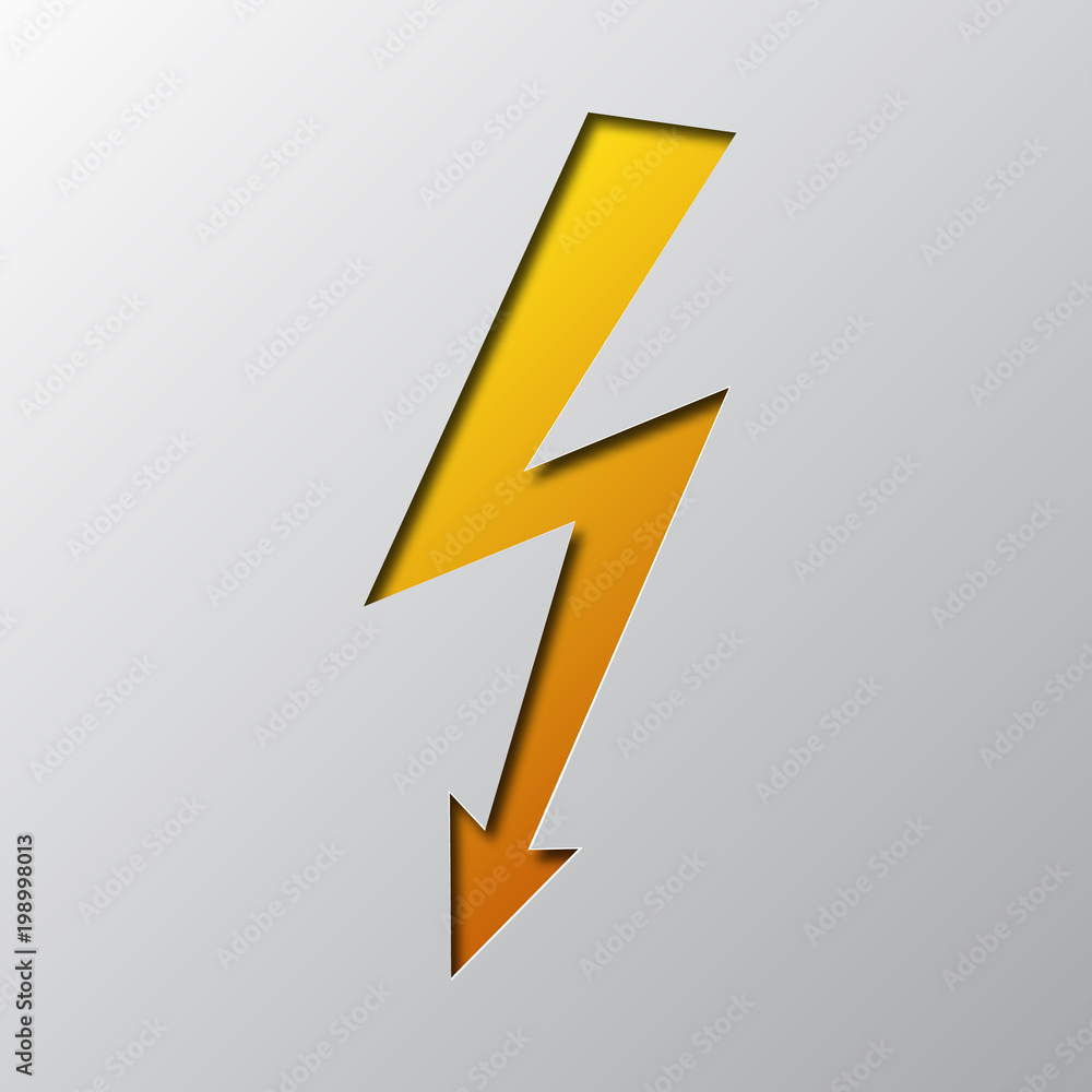 Paper art of the yellow lightning. Vector illustration. Paper art of the yellow lightning. Vector illustration.