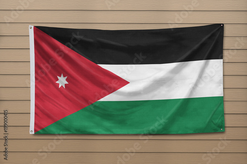 Jordan Flag hanging on a wall