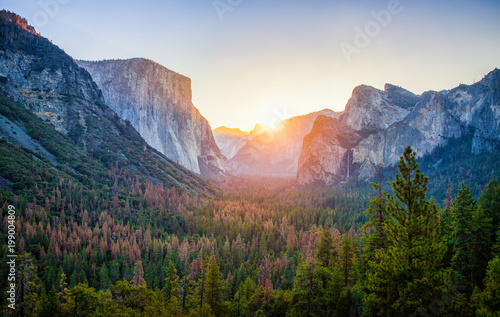 Yosemite National Park at sunrise, California, USA photo