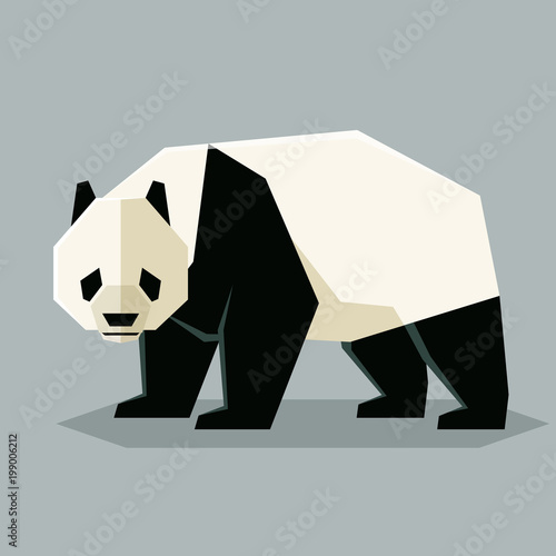 Fototapeta Naklejka Na Ścianę i Meble -  FLat geometric Giant Panda