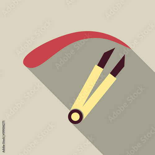Eyebrow tweezers icon. Flat illustration of eyebrow tweezers vector icon for web