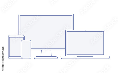 Device and gadget line art set.