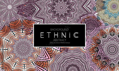 Ethnic banners template with floral Mandala ornament.