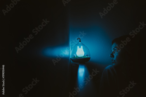 Girl with nightlight