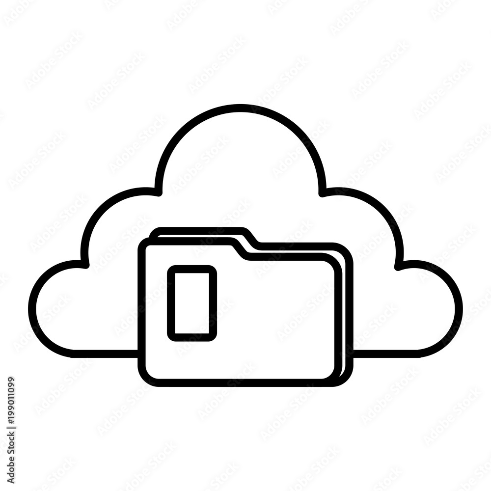cloud computing with folder vector illustration design cloud computing with folder vector illustration design