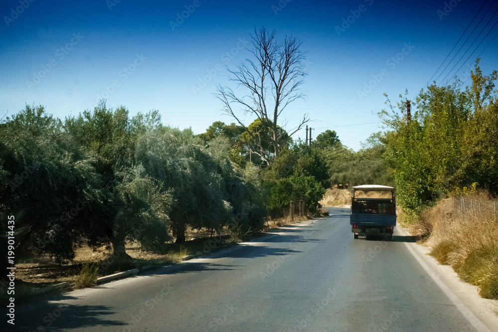 Truck on countryside road Truck on countryside road