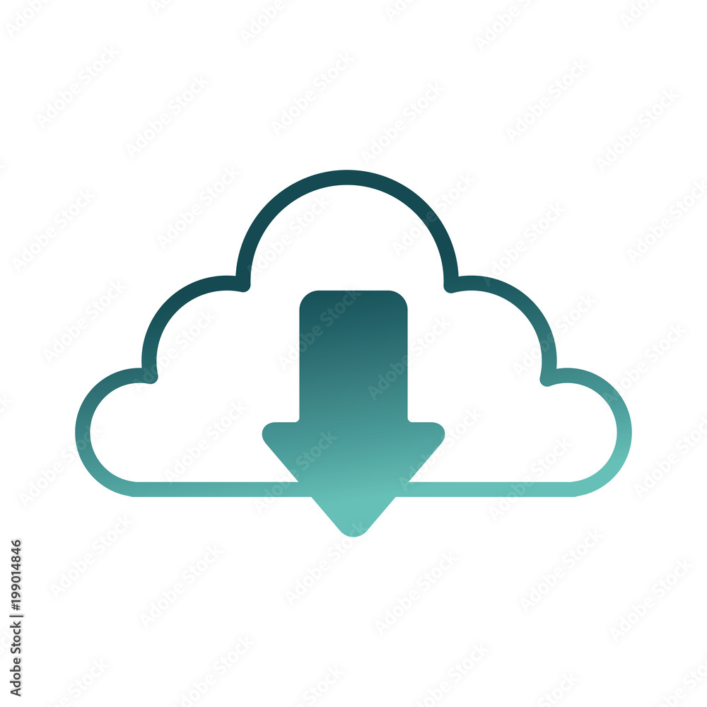 cloud computing with arrow download vector illustration design cloud computing with arrow download vector illustration design