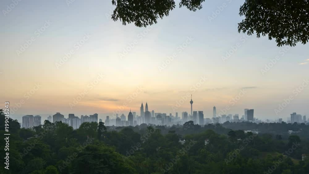 4k UHD time lapse of dramatic sunrise over Kuala Lumpur city skyline. 4k UHD time lapse of dramatic sunrise over Kuala Lumpur city skyline.