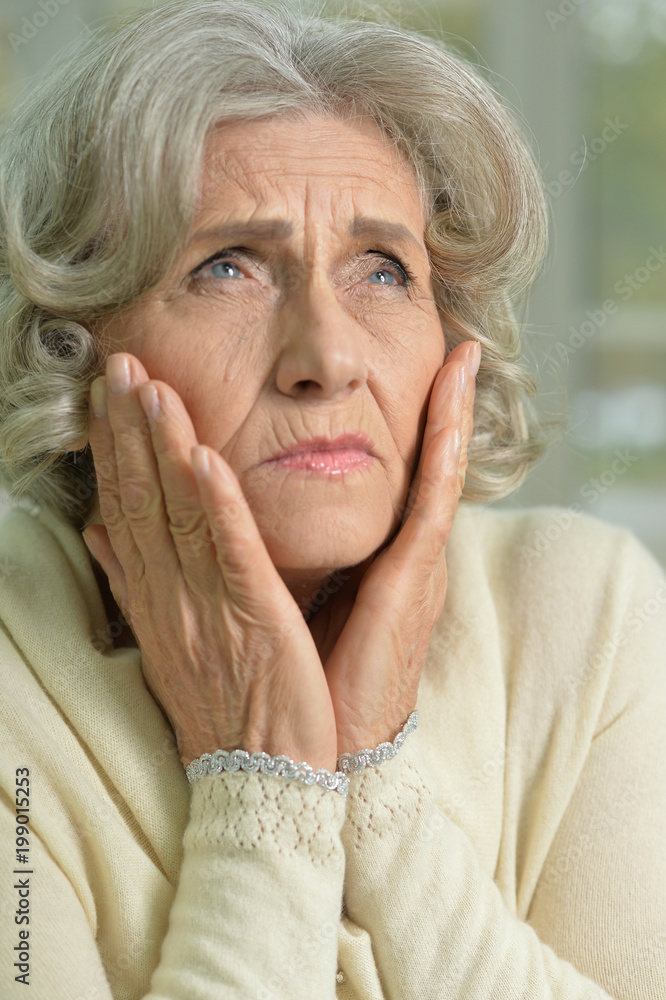 Bored senior woman Bored senior woman