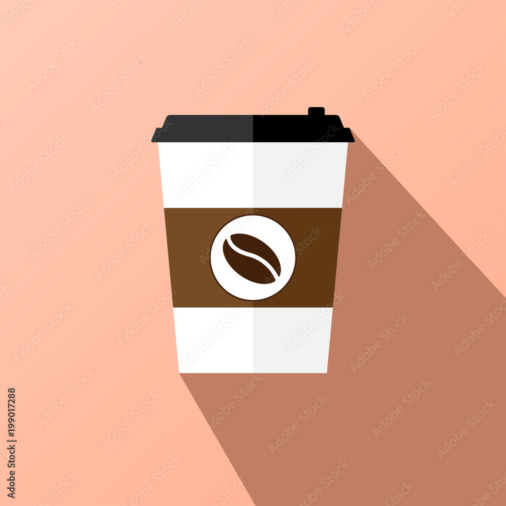 Disposable coffee cup icon with coffee beans logo, Vector illustration Disposable coffee cup icon with coffee beans logo, Vector illustration
