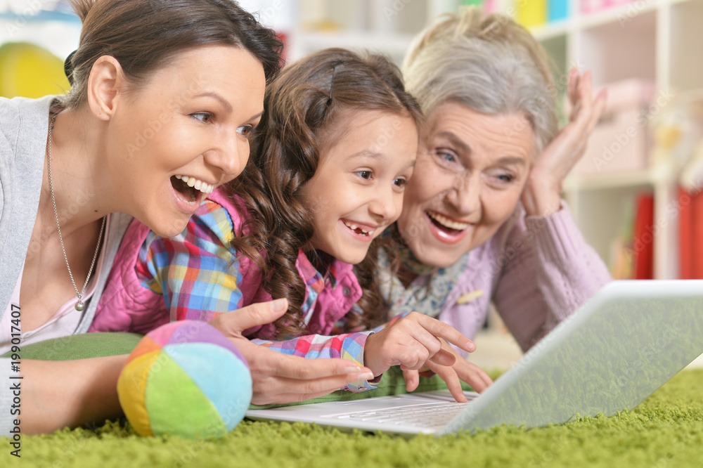 happy family using laptop happy family using laptop