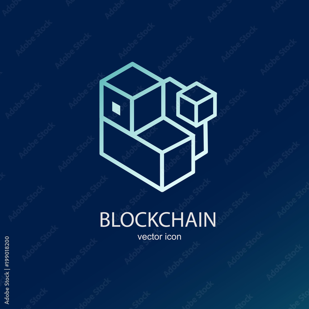 Blockchain icon minimal design. Block chain connect data. Blockchain icon minimal design. Block chain connect data.
