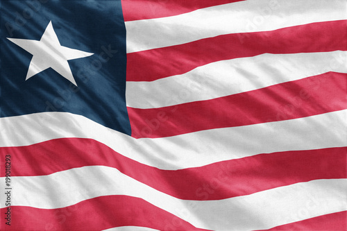 Flag of Liberia full frame close-up